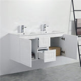 600/750/900/1200/1500Mm Hampton Wall Hung Vanity Pvc Board Matt White Linear Surface Vanities