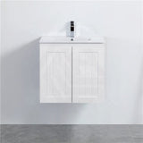 600/750/900/1200/1500Mm Hampton Wall Hung Vanity Pvc Board Matt White Linear Surface Vanities