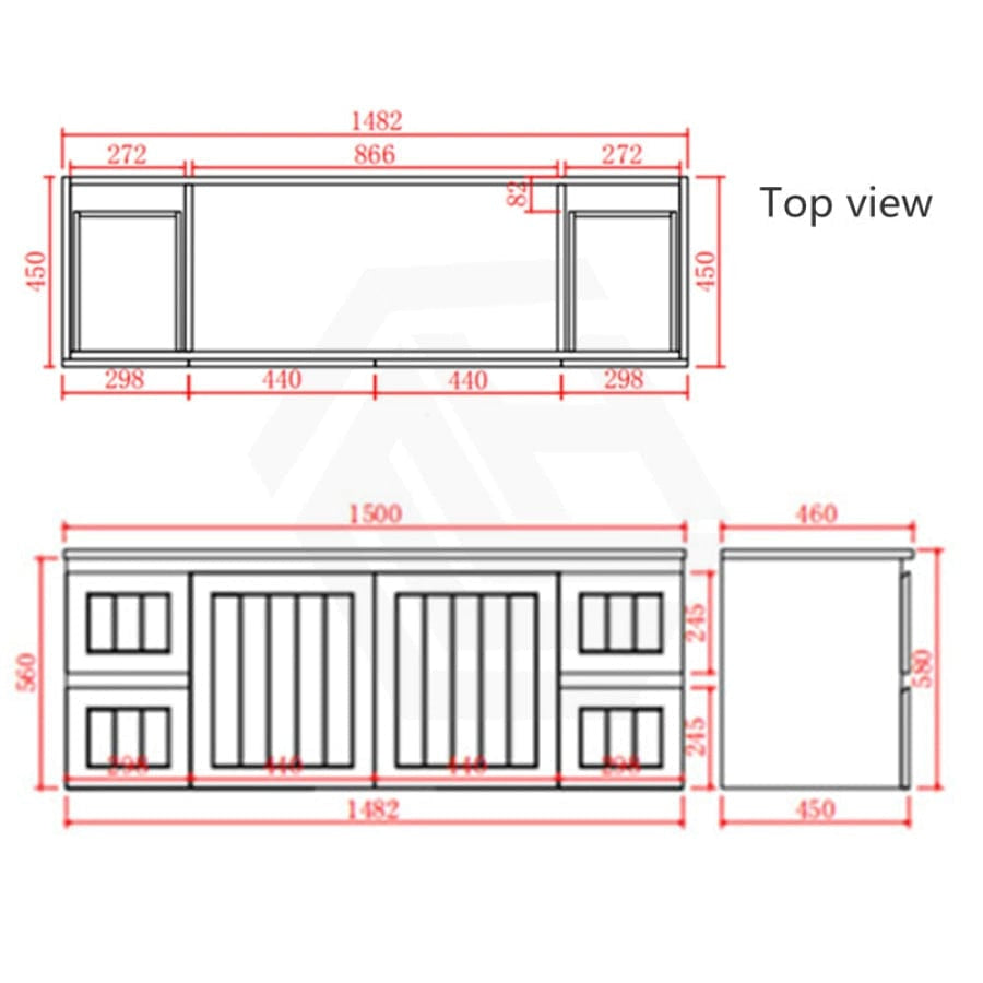 600/750/900/1200/1500Mm Hampton Wall Hung Vanity Pvc Board Matt White Linear Surface Vanities