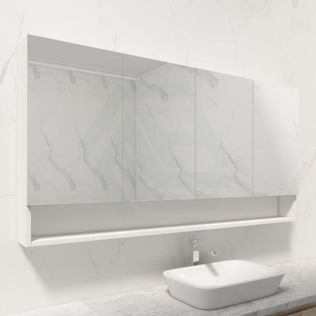 600/750/900/1200/1500Mm Shaving Cabinet With Mirror Pvc Board Wall Hung Storage Gloss White Cabinets