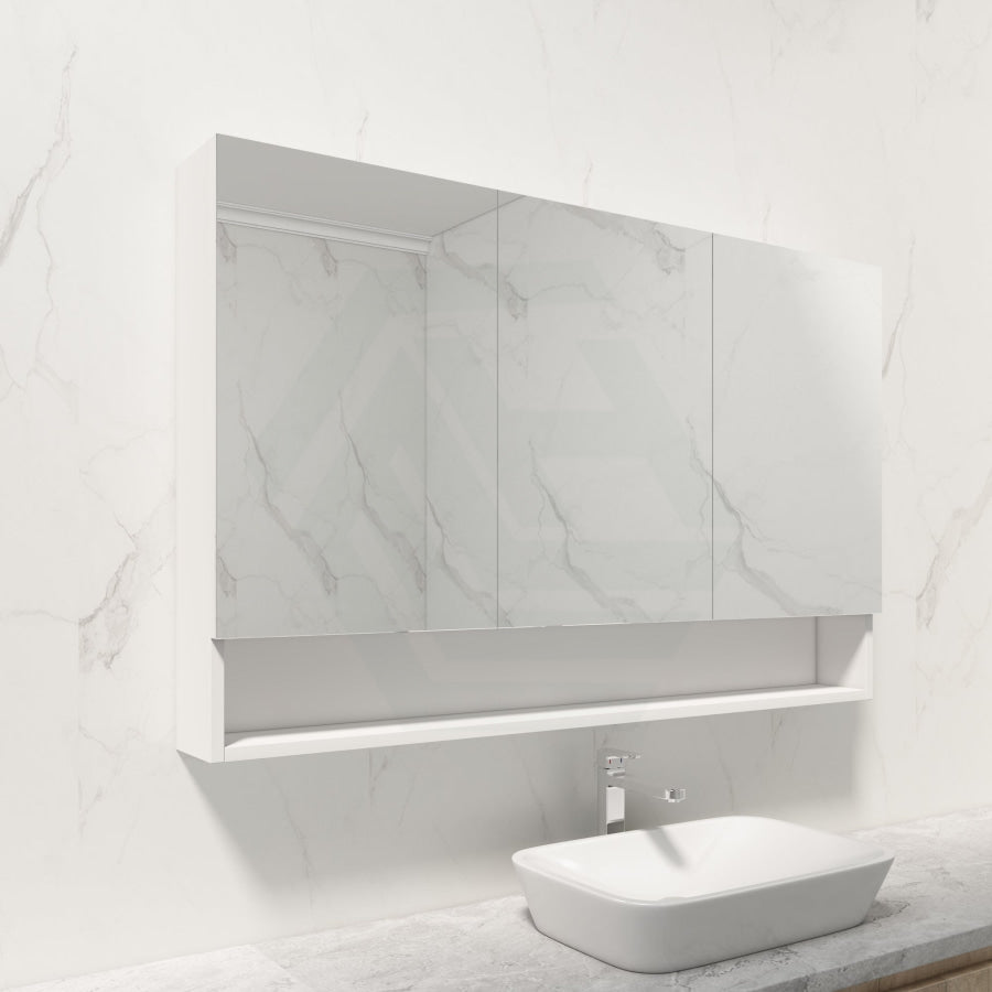 600/750/900/1200/1500Mm Shaving Cabinet With Mirror Pvc Board Wall Hung Storage Gloss White Cabinets