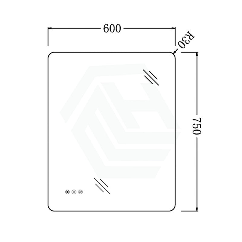600/750/900/1200Mm Rectangle Frameless Led Mirror Motion Sensor Auto On Backlit 600X750Mm Led