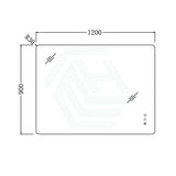 600/750/900/1200Mm Rectangle Frameless Led Mirror Motion Sensor Auto On Backlit 1200X900Mm Led