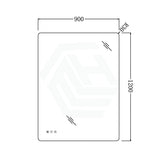 600/750/900/1200Mm Rectangle Frameless Led Mirror Motion Sensor Auto On Backlit 900X1200Mm Led