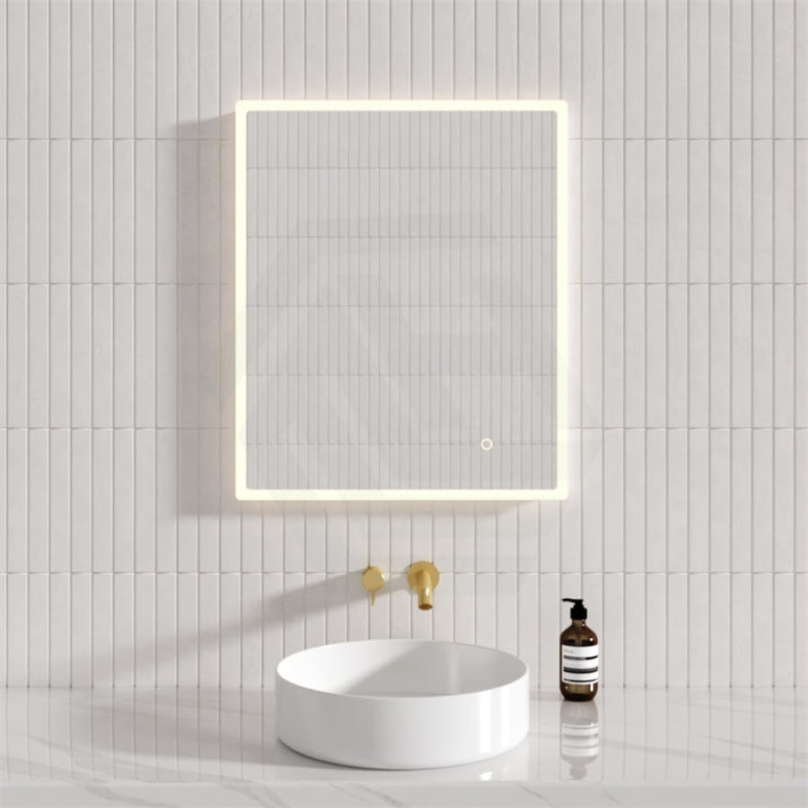 600/750/900/1200Mm Rectangle Led Mirror Touch Sensor Switch 3 Colours Lighting Acrylic Frontlit