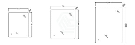 600/750/900/1200Mm Led Mirror Backlit Rectangle Frameless Pc Lamp Shade