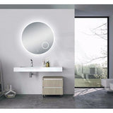 600/750/900Mm Round Led Mirror 3 Color Lighting 900Mm With Magnifier