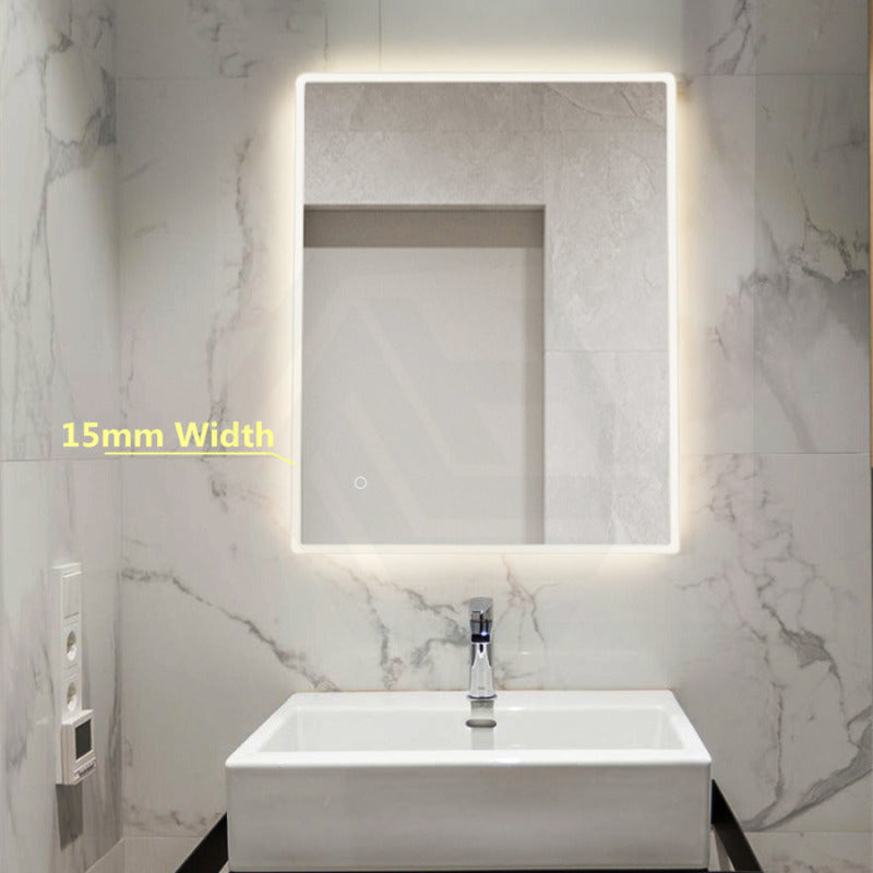 600/750/900/1200Mm Led Wall Mirror Round Angle Frameless Light On Rim 750X600Mm