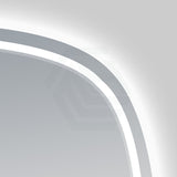 600/750mm Led Mirror Rounded Edge White Framed
