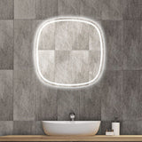 600/750mm Led Mirror Rounded Edge White Framed 750mm