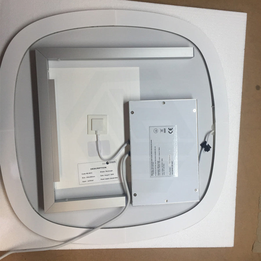 600/750mm Led Mirror Rounded Edge White Framed