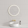 600/800Mm Round Black Framed Led Mirror With Easy Hooks And Dimmer Mirrors