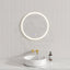 600/800Mm Round Brushed Nickel Framed Led Mirror With Easy Hooks And Dimmer Mirrors