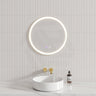 600/800Mm Round Brushed Nickel Framed Led Mirror With Easy Hooks And Dimmer Mirrors