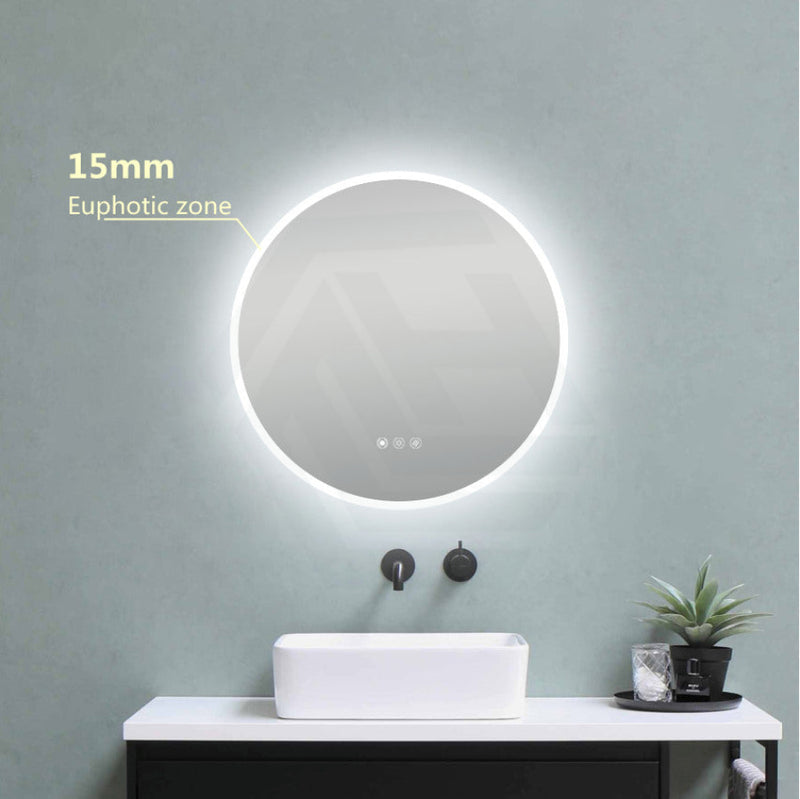 Round LED Mirror Motion Sensor Auto On Light On Rim - MyHomeware