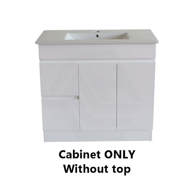 900Mm Narrow Premium Bathroom Kickboard Vanity Freestanding Left/right Drawers White Pvc