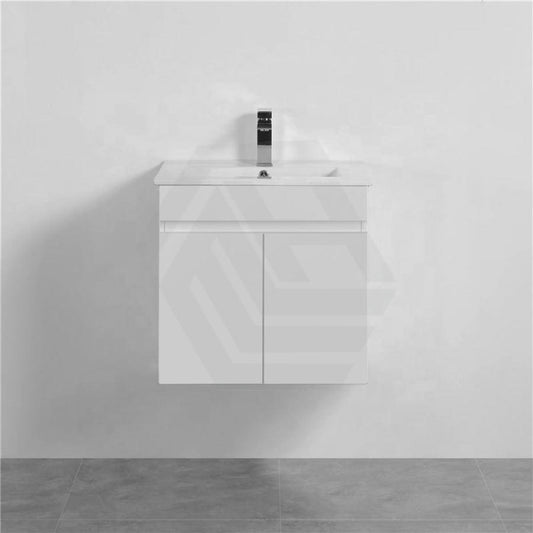 600-900Mm Narrow Premium Bathroom Wall Hung Vanity White Pvc Cabinet Only & Ceramic Top Available