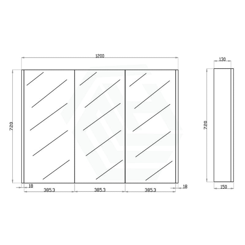 600/750/900/1200/1500Mm Dark Grey Wood Grain Pvc Filmed Wall Hung Shaving Cabinet 1200Mm Cabinets