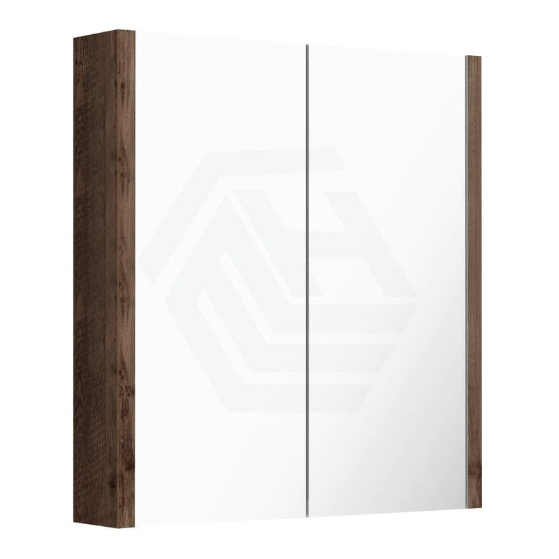 600/750/900/1200/1500Mm Dark Oak Wood Grain Pvc Filmed Shaving Cabinet Wall Hung With Mirror 600Mm
