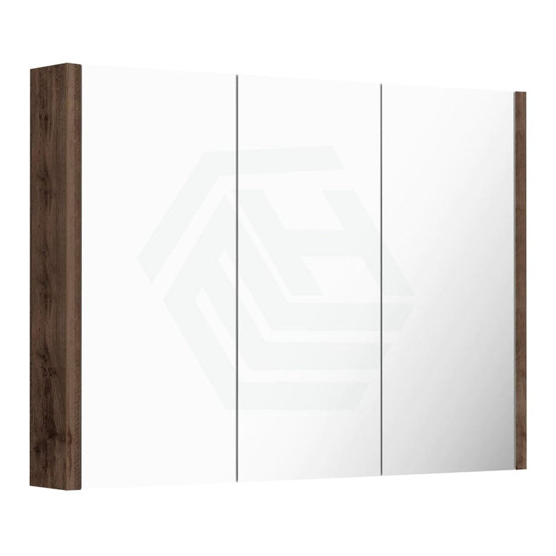 600/750/900/1200/1500Mm Dark Oak Wood Grain Pvc Filmed Shaving Cabinet Wall Hung With Mirror