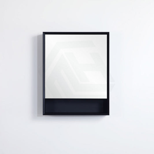 600/750/900/1200/1500Mm Petra Shaving Cabinet With Mirror Pvc Board Wall Hung Storage Matt Black