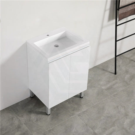 600Mm Freestanding Pvc Vanity With Gloss White Finish Cabinet Only For Bathroom Vanities With Legs