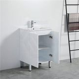 600Mm Freestanding Pvc Vanity With Gloss White Finish Cabinet Only For Bathroom Vanities With Legs