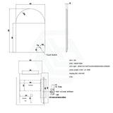 600mm Led Mirror Uni Arch Back Light Special Shape Led Mirrors