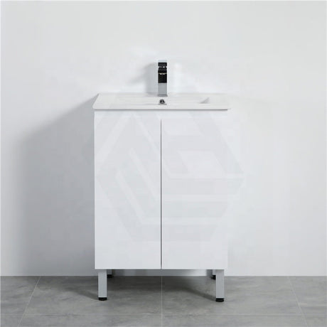 600mm Gloss White Narrow Vanity Freestanding