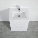 600Mm Pvc Vanity With Gloss White Finish Freestanding Kickboard Cabinet Only For Bathroom