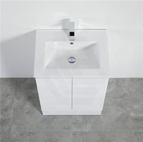 600Mm Pvc Vanity With Gloss White Finish Freestanding Kickboard Cabinet Only For Bathroom