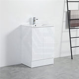 600Mm Pvc Vanity With Gloss White Finish Freestanding Kickboard Cabinet Only For Bathroom