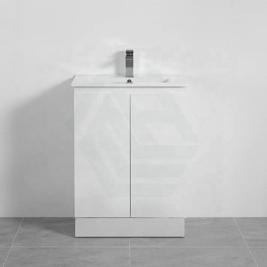 Pvc Vanity With Freestanding Kickboard Cabinet Gloss White