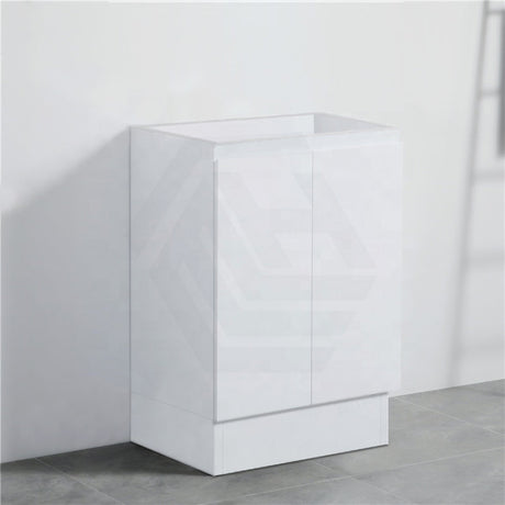 600Mm Pvc Vanity With Gloss White Finish Freestanding Kickboard Cabinet Only For Bathroom