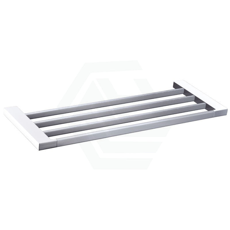 600Mm Rectangle Towel Rack Chrome And White Bathroom Products
