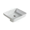 600X370X150Mmm Rectangle Gloss White Semi Recessed Ceramic Basin Semi-Recessed Basins