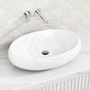 600X400X155Mm Bathroom Oval Above Counter White Ceramic Wash Basin Basins