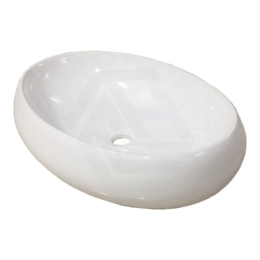 600X400X155Mm Bathroom Oval Above Counter White Ceramic Wash Basin