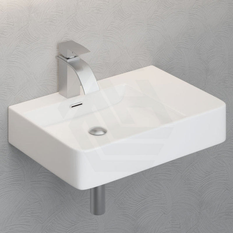 600X420X120Mm Above Counter/Wall-Hung Rectangle White Ceramic Basin Left / Right Hand Bowl One Tap