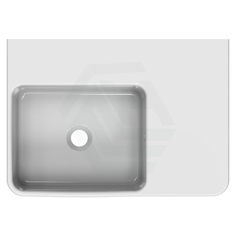 600X425X168mm Ikon Art Left/Right Rectangle Bowl Wall Hung White Ceramic Shelf Basin Left Basins