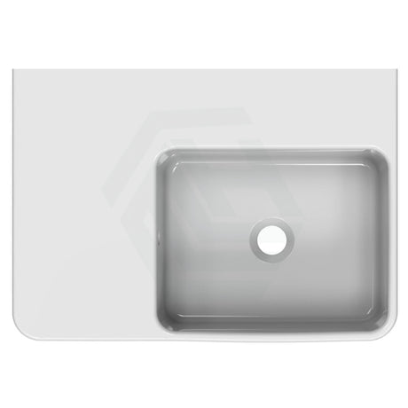 600X425X168mm Ikon Art Left/Right Rectangle Bowl Wall Hung White Ceramic Shelf Basin Right Basins