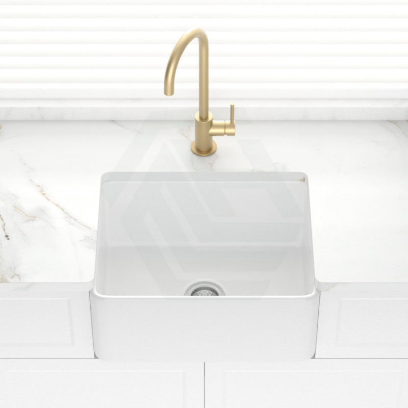 660X451X253Mm Gloss White Chelsea Fireclay Farmhouse Sink Single Bowl Kitchen Laundry Butler Sinks