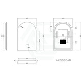 600X900Mm Arch Led Mirror Backlit With Touch-Free Sensor Mirrors