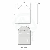 600X900Mm Matt Black Aluminum Framed Arch Wall Mirror Vertical Or Horizontal Mirrors