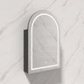 600X900X150Mm Ceto Olivia Matt Black Arch Led Shaving Cabinet Pencil Edge Frontlit Cabinets
