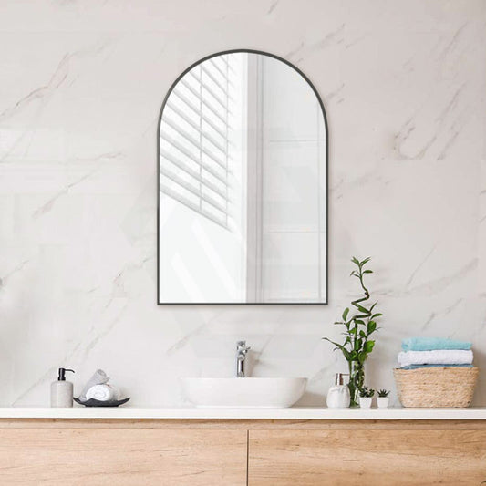 600X900X35Mm Bathroom Black Framed Arch Mirror Wall Mounted Mirrors