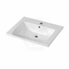 605X465X165Mm D Shape Ceramic Top For Bathroom Vanity Sleek High Gloss Single Bowl 1 Tap Hole