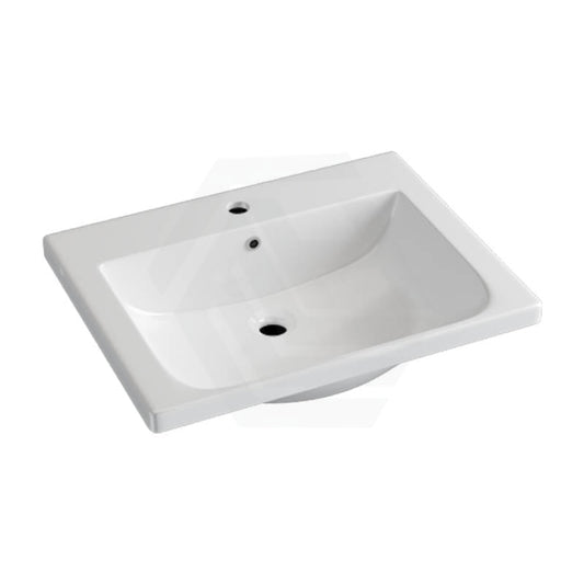 605X465X165Mm D Shape Ceramic Top For Bathroom Vanity Sleek High Gloss Single Bowl 1 Tap Hole