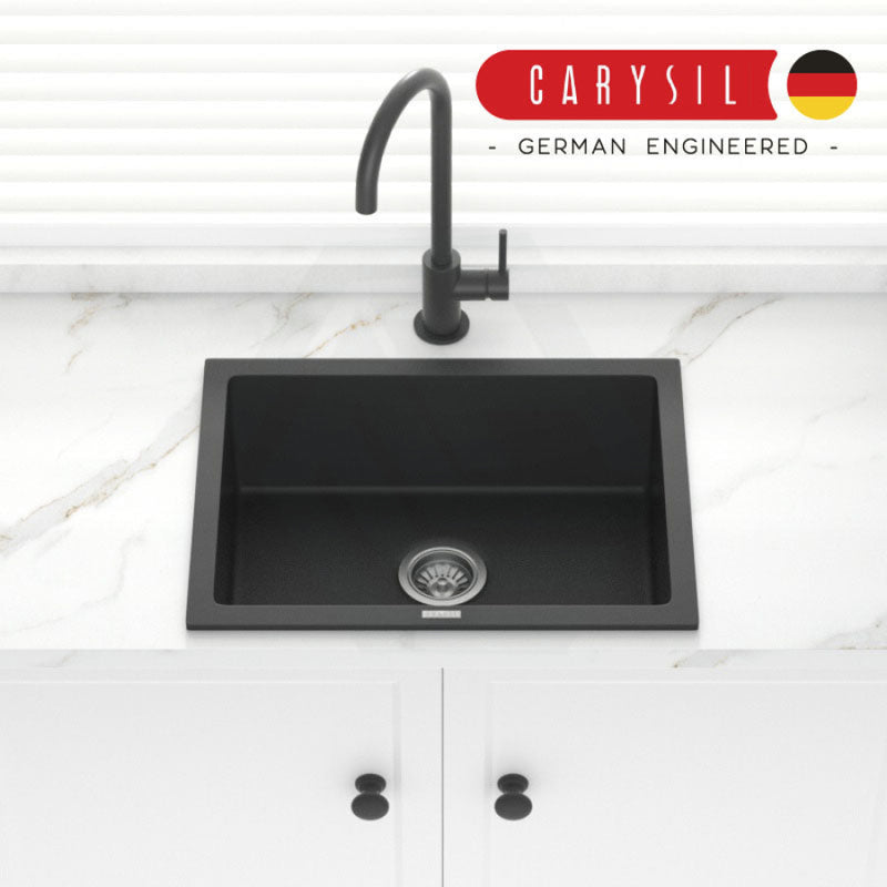 Carysil Granite Kitchen Sink Single Bowl 610mm Black