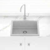 610X457X205mm Carysil Concrete Grey Single Big Bowl Granite Kitchen/ Laundry Sink Top/ Flush/ Under Mount